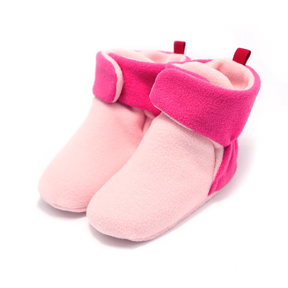 Детские носки обувь для мальчиков и девочек новорожденных малышей Первые ходунки ботиночки хлопок удобные мягкие Нескользящие Разноцветные детские пинетки - Цвет: red and pink
