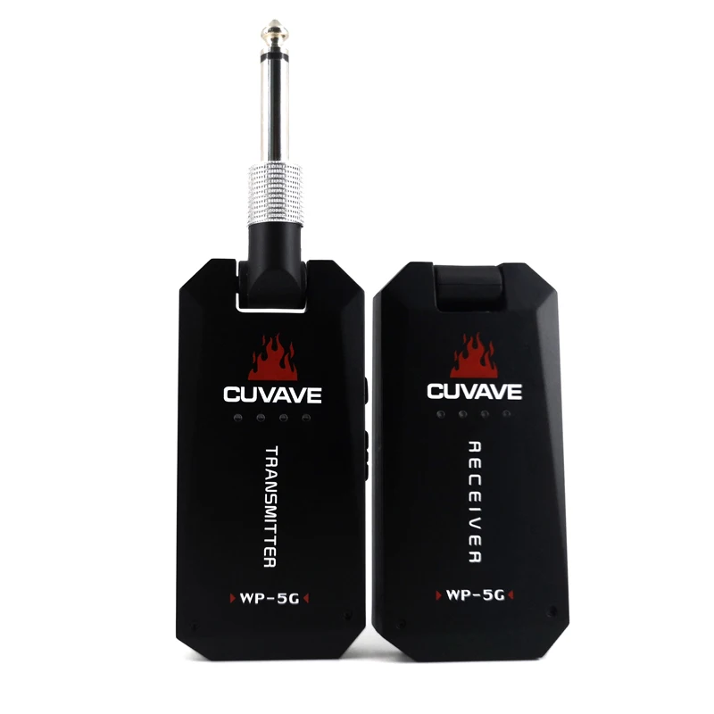5,8G беспроводная гитарная система беспроводной аудио передатчик приемник 4 канала с USB быстрая зарядка для электрогитары барабан бас - Цвет: Black