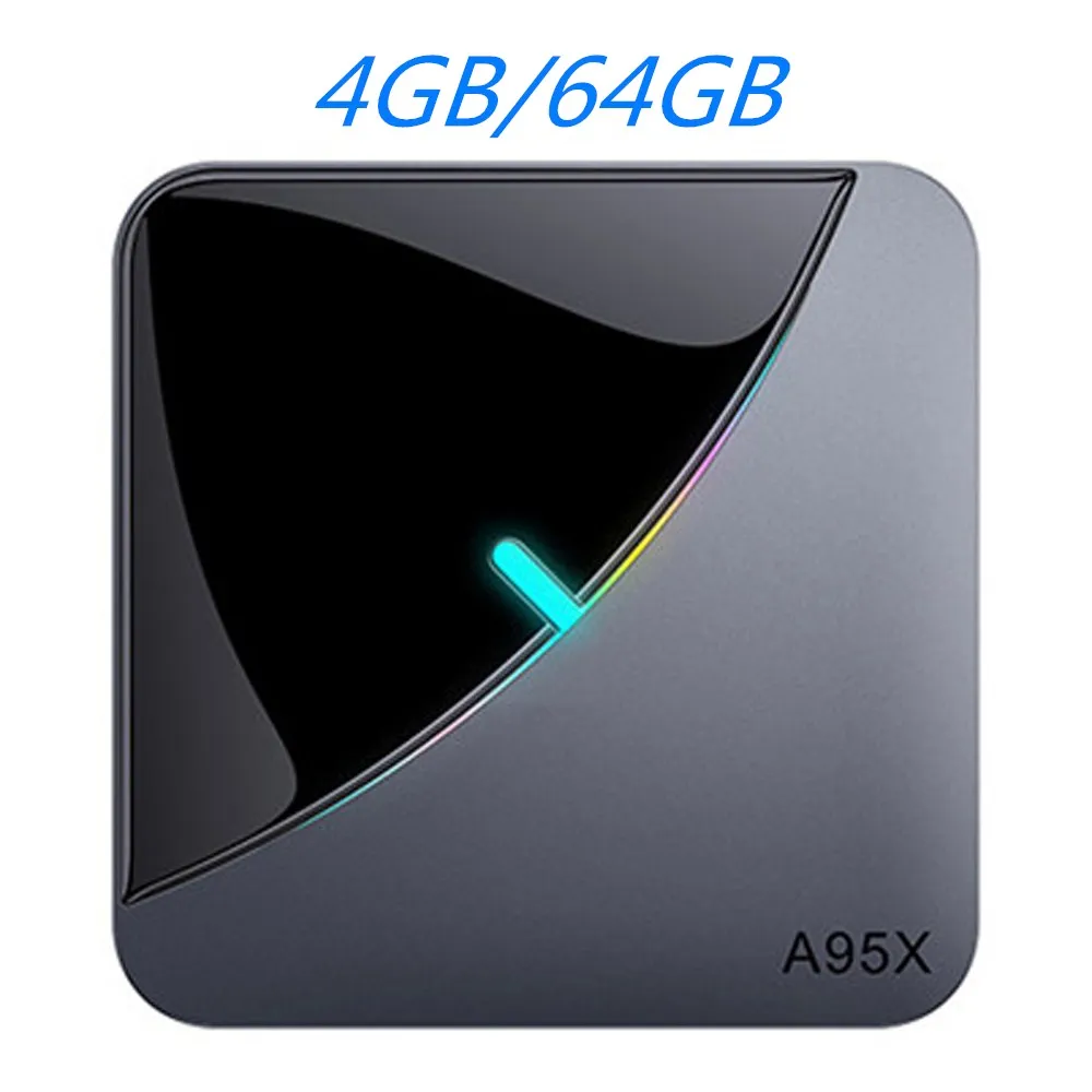 4GB 64GB MAAT RGB светильник Amlogic S905X3 2 Гб ОЗУ 16 Гб Смарт ТВ приставка четырехъядерный 8 к 2,4 ГГц Youtube медиаплеер Android 9,0 ТВ приставка A95X F3 Air - Цвет: 4GB 64GB