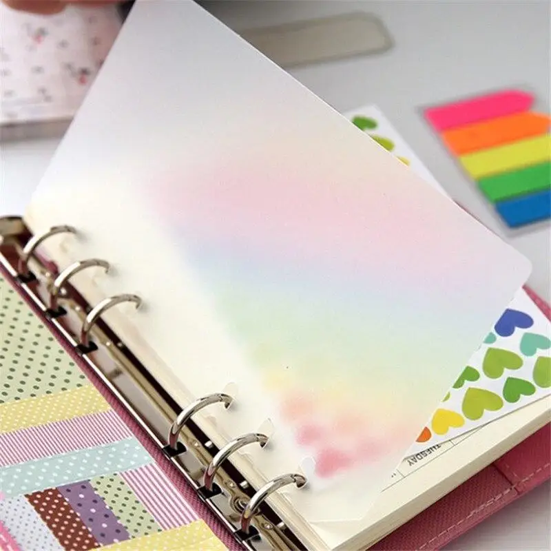 2 unids/set PP suelto-Cuaderno de hojas de papel interior placa protectora del programa carpeta estilo Agenda a prueba de polvo caso organizador de divisor de A5 A6