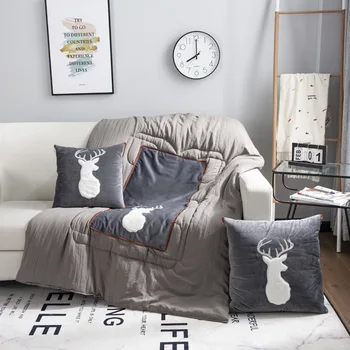 

New Cartoon Patch Embroidered Children's Pillow Quilt Foldable Car Wash Cushion Quilt Dual-purpose Pillow Household Cushion