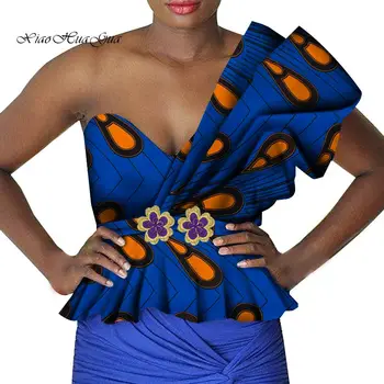 

Sexy African Clothes for Women African Prints Blouse Off Shoulder Africa Blouse Tops Ladies Ankara Clothing Plus Size WY7463