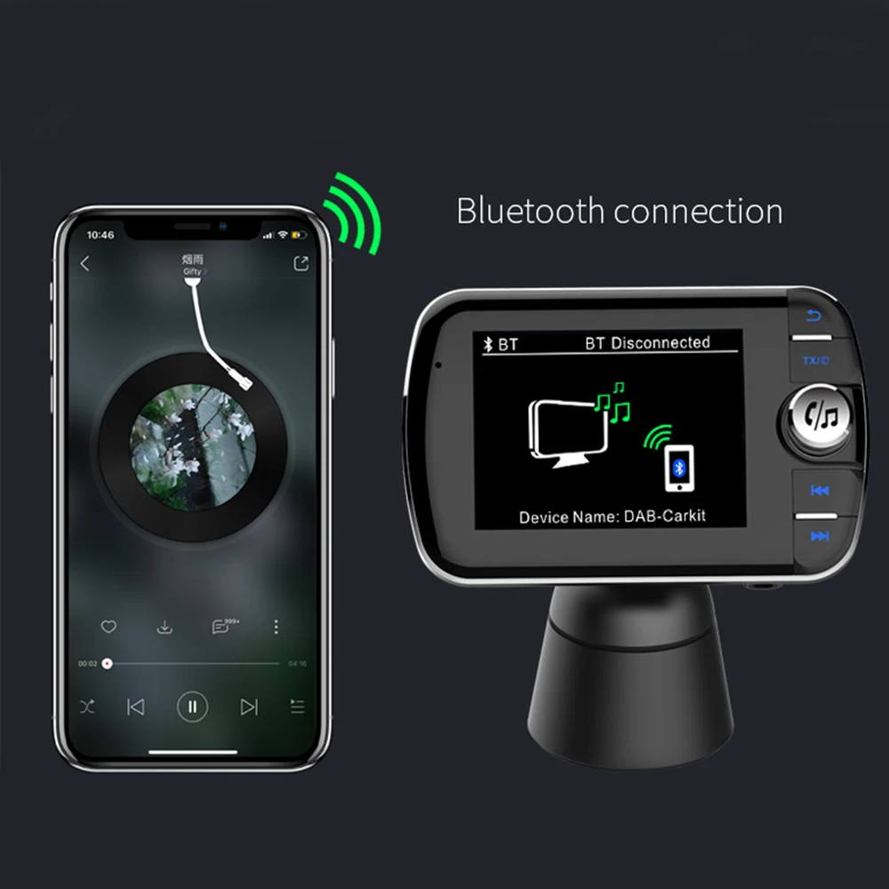 DAB004 автомобильные Bluetooth Музыкальные плееры DAB цифровое радио Смарт Bluetooth 4,2 MP3-плеер fm-передатчик подключи и играй адаптер