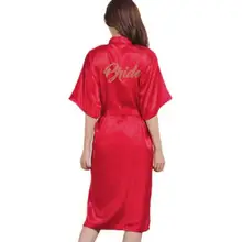 Шелковый халат атласный для подружки невесты, халат для подружки невесты, халат для мамы, халат, женское атласное свадебное кимоно, сексуальная ночная рубашка, платье, женский халат