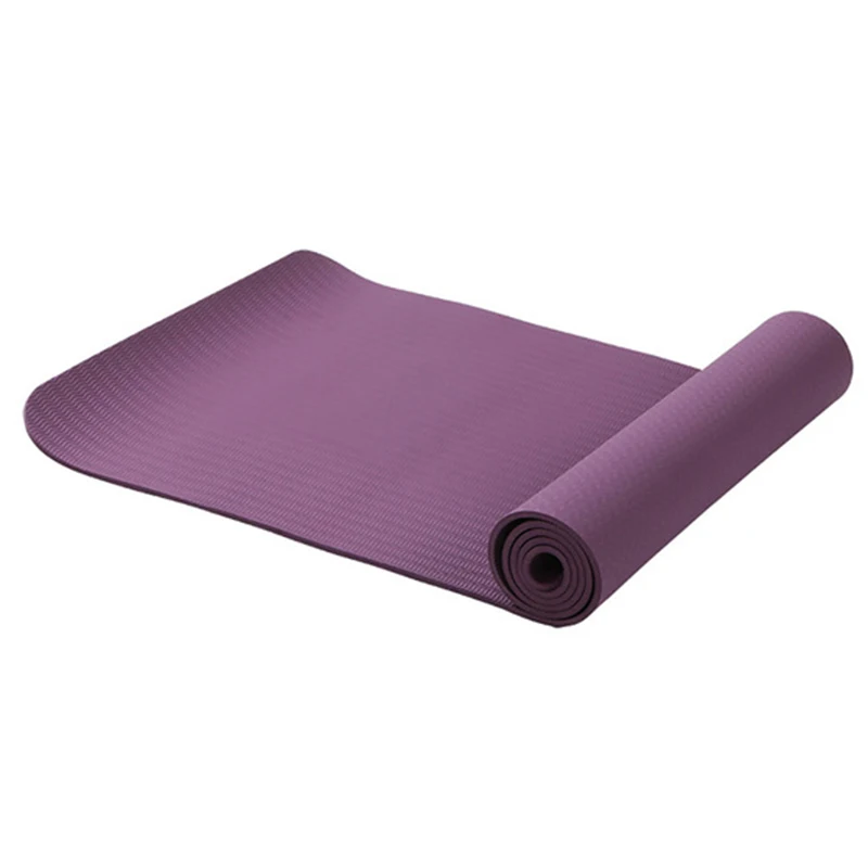 

6Mm 183x61Cm Tpe Non-Slip Yoga Mat Unscented Fitness Floor Mat Purple