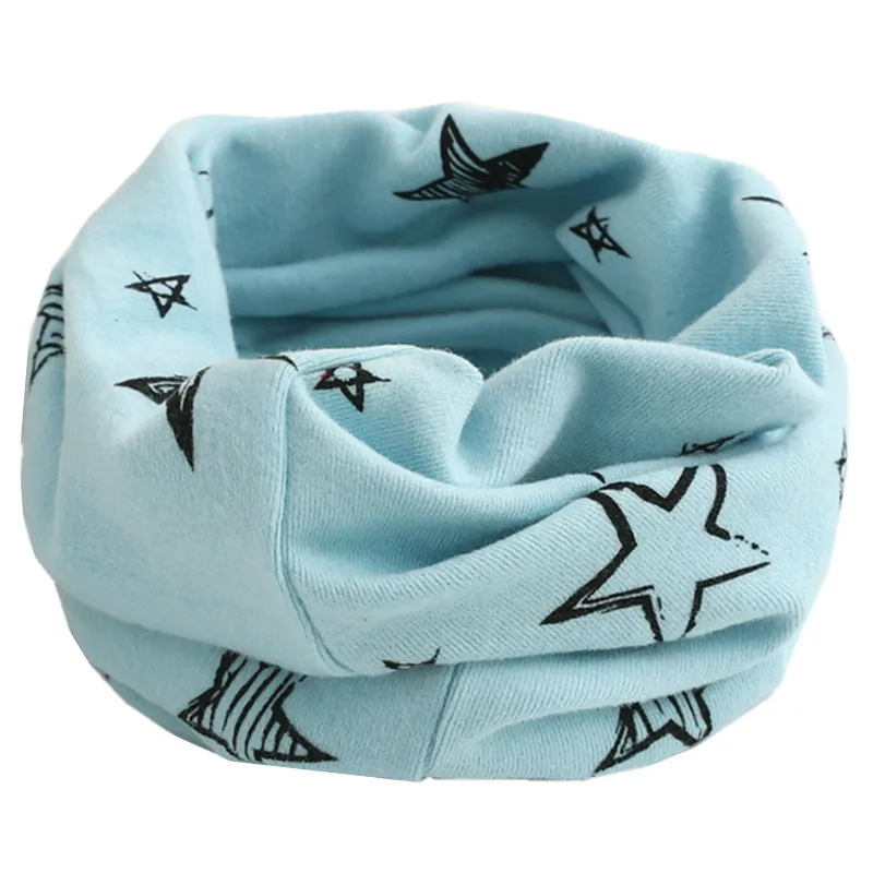 star light blue Осенний шарф для маленьких девочек с рисунком Совы из мультфильма; хлопковый подарок для мальчиков; Весенний детский нагрудник; теплый шейный платок для малышей - Цвет: star light blue