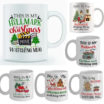 

Christmas Mug Hallmark Movies Santa Claus All Day Funny Cute Cup Ceramics Coffee Mug Christmas Coworker Gift
