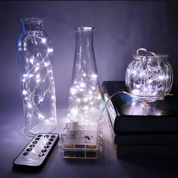 

Sliver Wire Fairy Lights Christmas White/Warm White/Multi Color Battery Operated Garland Holiday Party LED String Lighting