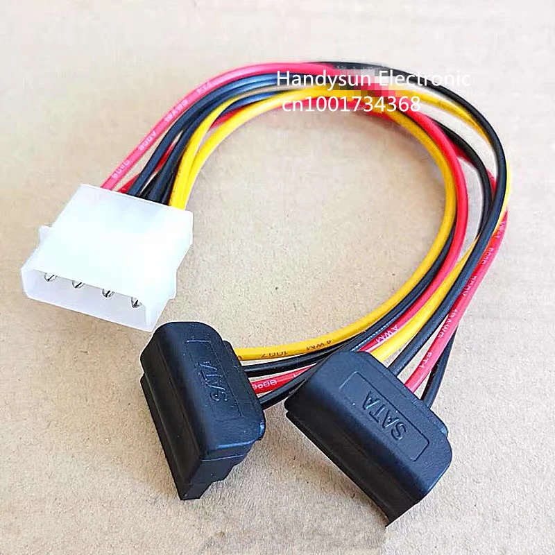 4Pin IDE Male Molex to 90 Degree 2 Female Serial ATA SATA Dual 15pin 4pin Y-образный сплиттер адаптер кабель
