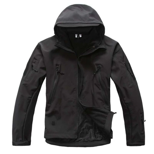 black jacket Тактическая куртка софтшелл водонепроницаемая ветрозащитная куртка Армейский Камуфляж уличная спортивная походная верхняя одежда - Цвет: black jacket