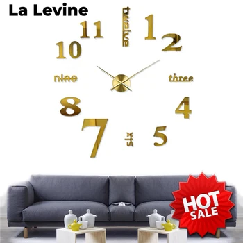 

Small Wall Clock Acrylic Diy Digital Wall Clock 3D Living Room Kitchen Clock Modern Simple Decor Wall Sticker Mute Home Stuff