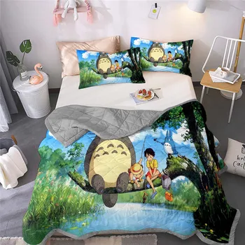 

3D Summer Comforter Totoro Series 3D Printed Duvet Soft Breathable Hypoallergenic Fade Resistant Quilt