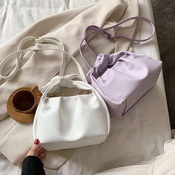 

Small Tote bags Crossbody Bags For Women 2020 Summer Solid Color Shoulder Handbags Female Lady Soft PU Leather Cross Body Bag