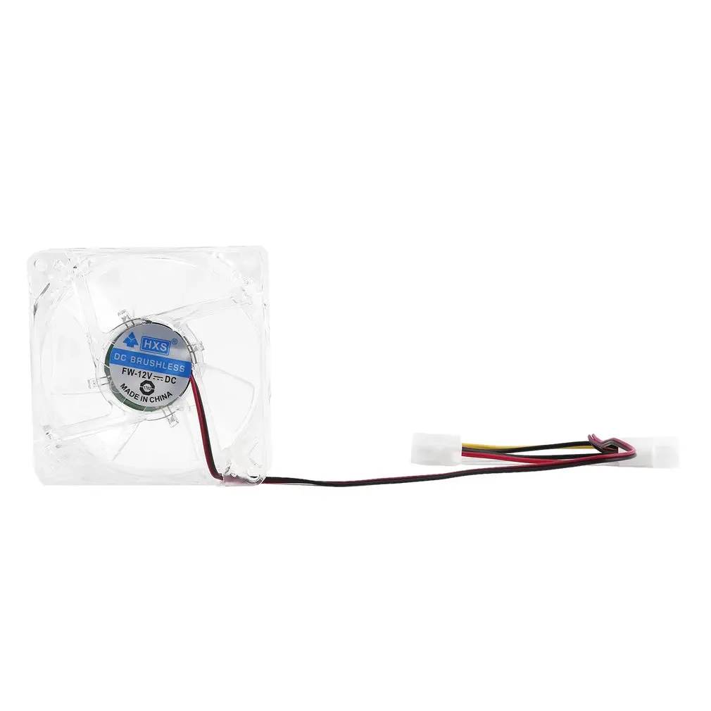 12V 0.20A 80 x 25 mm Computer fan 4 LED Silent PC Case Cooler Cooling Fan Mod blue and colorful light | Электроника