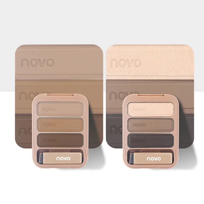 3 Colors 3D EyeShadow Brow Makeup Palette Long lasting Waterproof Make Up Eyebrow Shades Powder Highlight Powder Nose Shadow