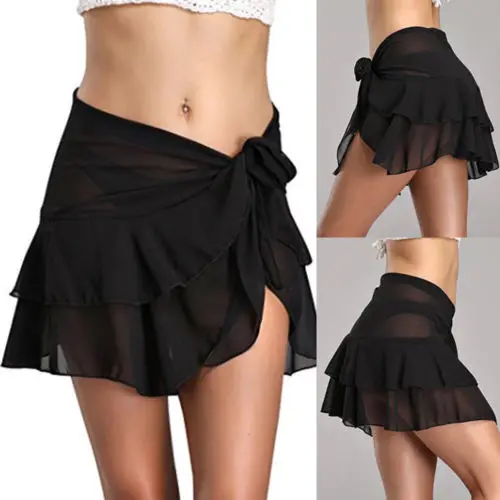 Women's Transparent Bikini Cover Up Female See Through Swimwear Pareo Wrap Sarong Skirt Summer Beachwear Mini Skirts Women's Transparent Bikini Cover Up Female See Through Swimwear Pareo Wrap Sarong Skirt Summer Beachwear Mini Skirts
