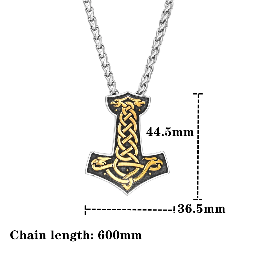 Ciondolo Vichingo Acciaio Inox Collana Con Ciondolo Martello Di Thor  (Mjolnir) In Acciaio Inox: Per Lui, Lunghezza 24 Pollici, Stile Vichingo!  Collana Martello Di Thor, image size:1000x1000