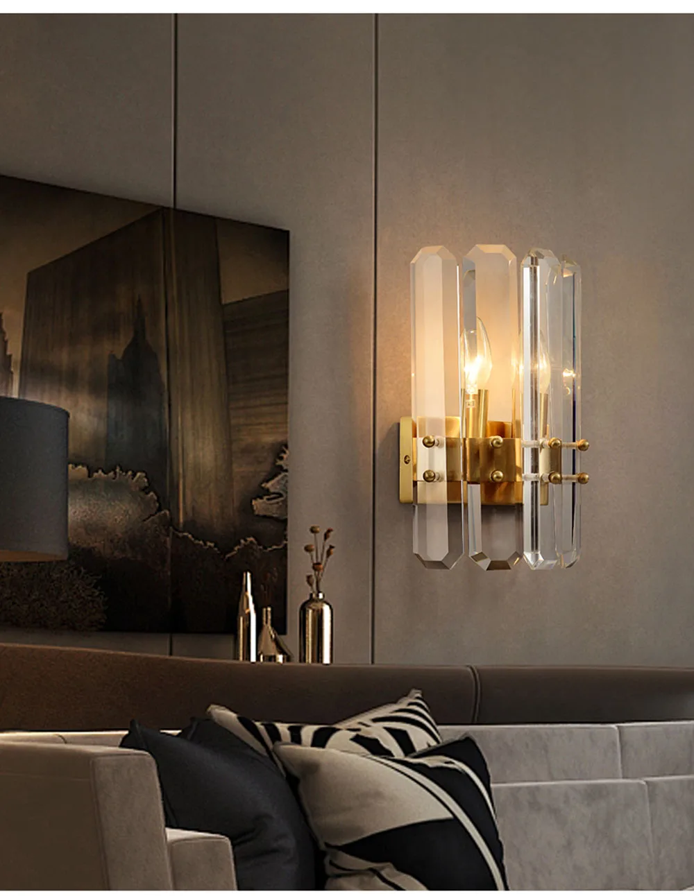 Роскошные хрустальные Настенные светильники золотой настенный светильник Светодиодный лампочки светильники для спальни гостиной освещение в помещении блеск AC 110V 220v