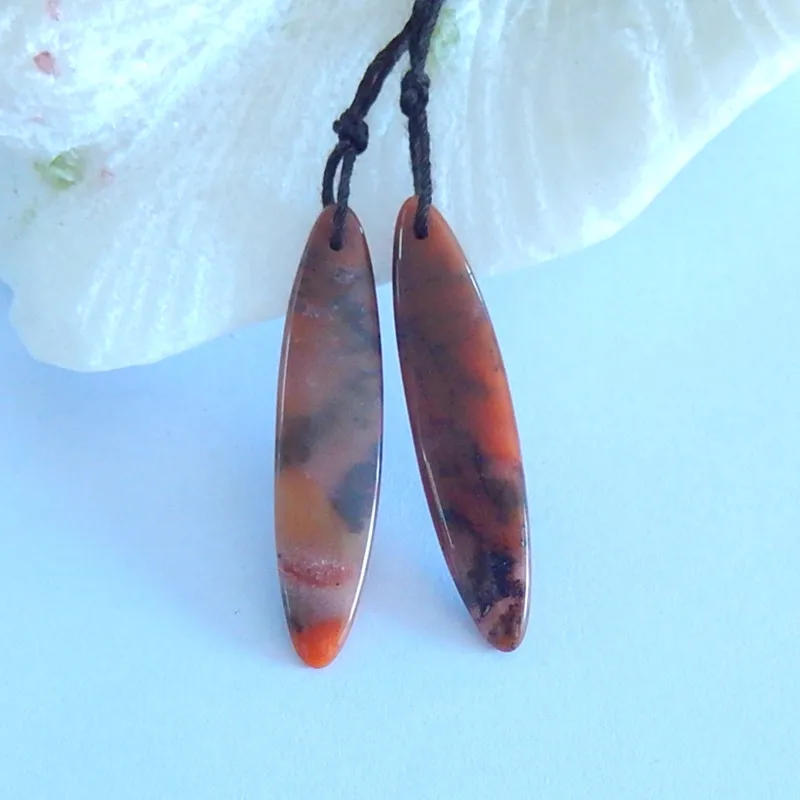 

Picture Agate fashion woman Earrings,Semi-precious stones jewelry accessories,36x10x3mm,4.2g