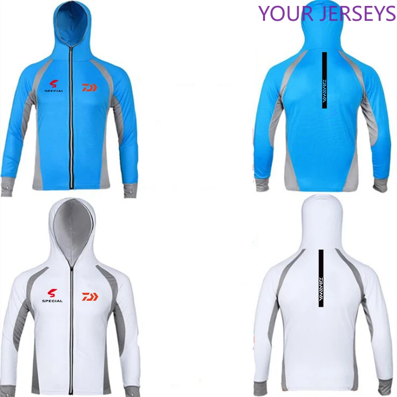 

New 2020 Daiwa Hooded Performance Fishing Shirt Men UPF 50 UV Sun Protection Quick Dry Mesh Cooling Long Sleeve Fishing Clothes