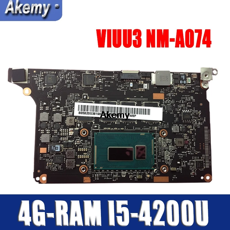 

VIUU3 NM-A074 Laptop motherboard for Lenovo YOGA2 Pro Test original mainboard 4G-RAM I5-4200U