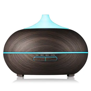 

Wood Grain Air Humidifier 7 Colors Change 500ml Oil Diffuser for Home