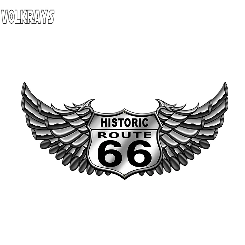 Автомобильная наклейка Volkrays в стиле ретро Route 66 водонепроницаемая покрытие для