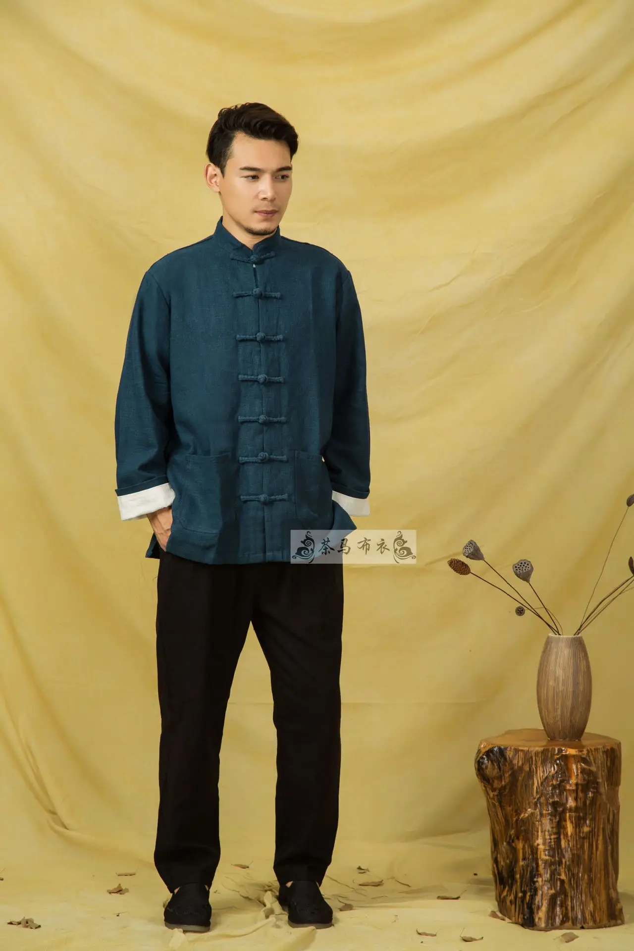 Осенние мужские льняные куртки Hanfu в китайском стиле, традиционные топы, костюм Tang, Свободная блуза с длинными рукавами, Восточная одежда Kung Fu Asia