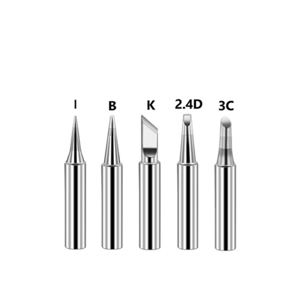 5Pcs I+B+K+2.4D+3C soldering iron pure copper 900M soldering iron head set inside hot bare copper electric soldering iron tip hot stapler plastic Welding Equipment