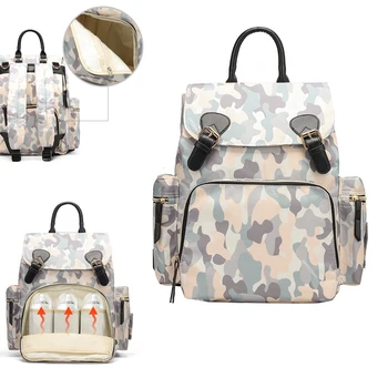 

OLOEY New Camouflage Mummy Bag Large Storage Nursing Bag Travel Waterproof Backpack Stroller Baby Bag Baby Care Nappy Backpack