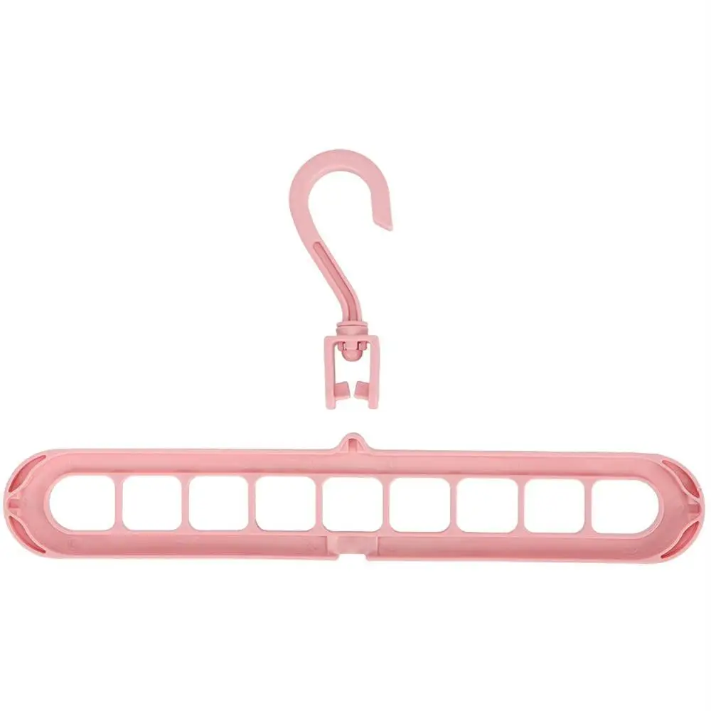Розовый Nordic Portable Space Saving Hanger Magic Clothes Multi-Functional Hangers 9 Hole Space Saving Hanger Magic Hanger - Цвет: Розовый