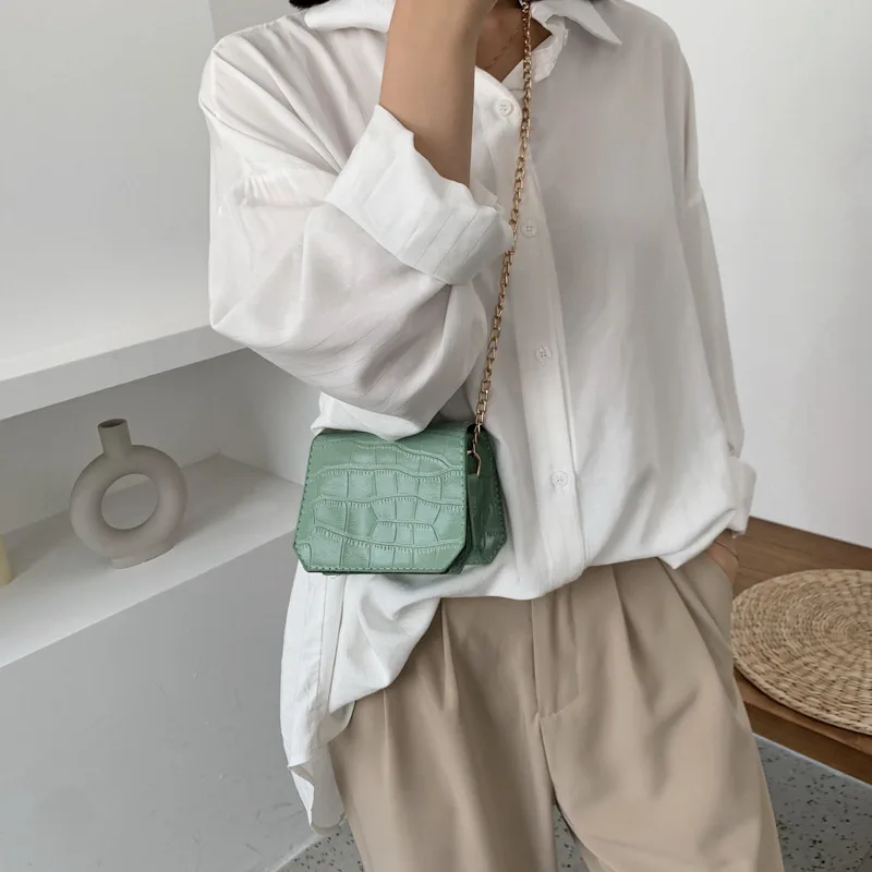 

Women Shoulder Bags Classic Texture Vintage Alligator Leather Delicate Creative Design Women Pure Small Totes Crossbody Bags