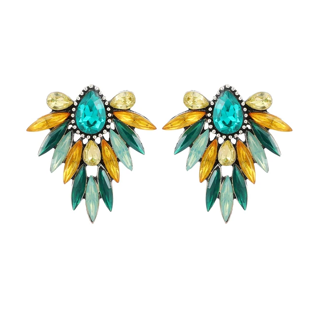 Ztech New Green Series Set Earrings Designer Jewelry Crystal Tassel Za Accessories Handmake Statement Bijoux Pendientes Brincos E1571