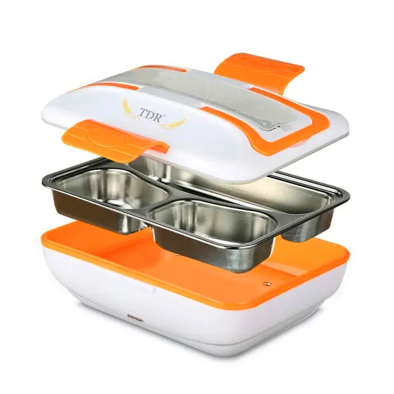 

Electric Lunch Box Foreign Trade Export Plug Insulated Heating Electronic Container Stainless Steel Bile Split Electric Lunch Bo