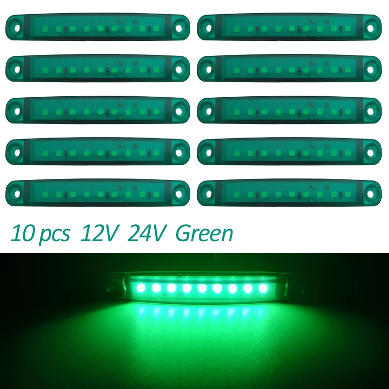 thumbnail image 1 of 10 piezas 9 SMD luz ovalada de gálibo para remolque 24 V camión caravana camión LED luz indicadora de posición lateral 12 V luces Remolque, 1 of 5
