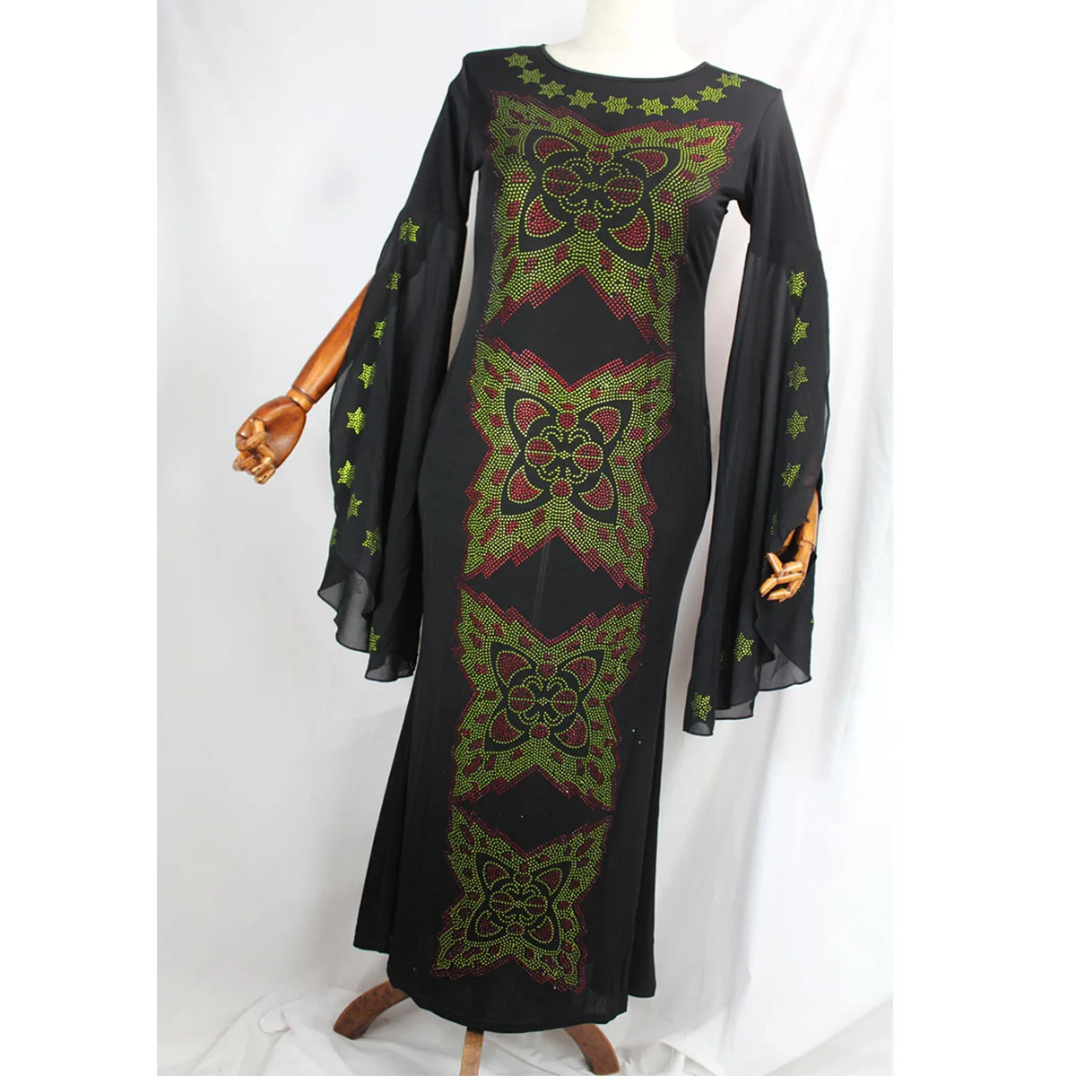 Африканская одежда алмазное длинное платье с шифоновым рукавом Дашики платье для леди ZX