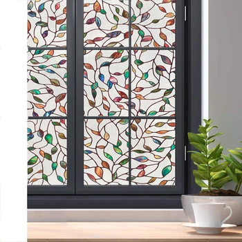 

LUCKYYJ Decor Window Privacy Film Stained Glass Film No Glue Anti-UV Removable Window Cling Self-adhesive Window Privacy Sticker