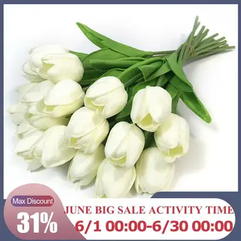 

1pcs Tulip Imitation Flower Artificial Flower Artificial Bouquet For Wedding Home Decor Decoration Flowers Fake Garen Flowe O5O5