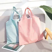 Женский складной пакет для супермаркетов большой емкости одно плечо Экологически чистая сумка рециркулируемый мешок для мусора тканевая сумка