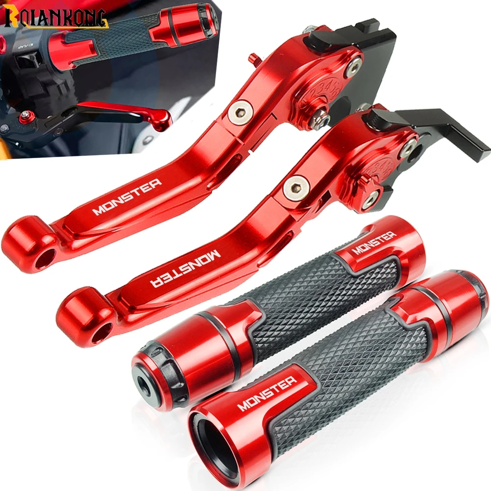 

For Ducati 821 MONSTER 2014 2015 2016 2017 Monster logo Motorcycle brake Handle CNC Adjustable Brake Clutch Levers Handlebar
