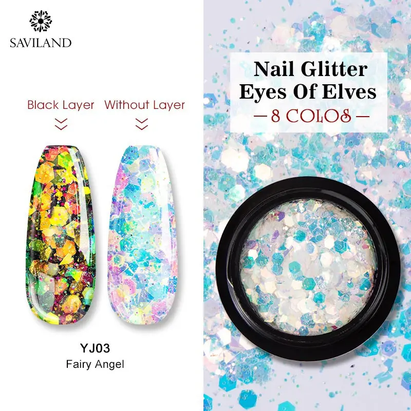 Saviland Bubble Nails Волшебное Зеркало розовое золото серебро черный блеск пыль DIY маникюр Гель-лак для нейл-арта хромированное украшение - Цвет: YJ03