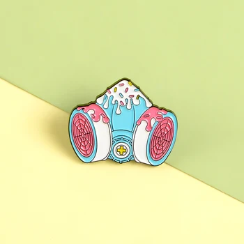 

Cartoon Gas Mask Pins Candy Grain Ice cream Enamel Pins Colorful Brooches Badges Bag Clothes Lapel Pins Jewelry Gifts For Friend