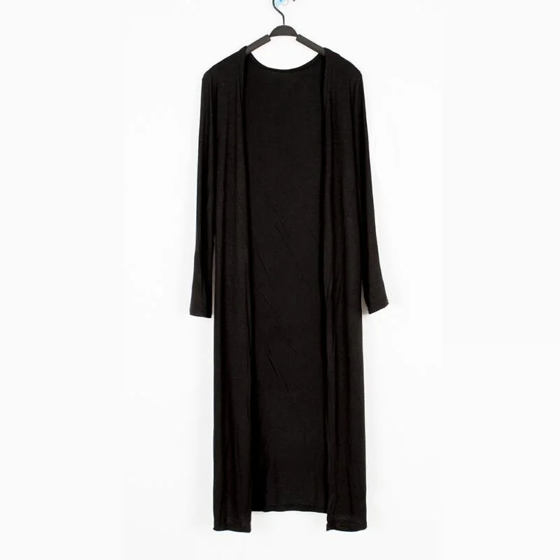 Cárdigan largo de algodón para mujer, suéter de manga larga, abrigo informal, prendas de vestir exteriores, 12 colores, verano y otoño - Imagen 2