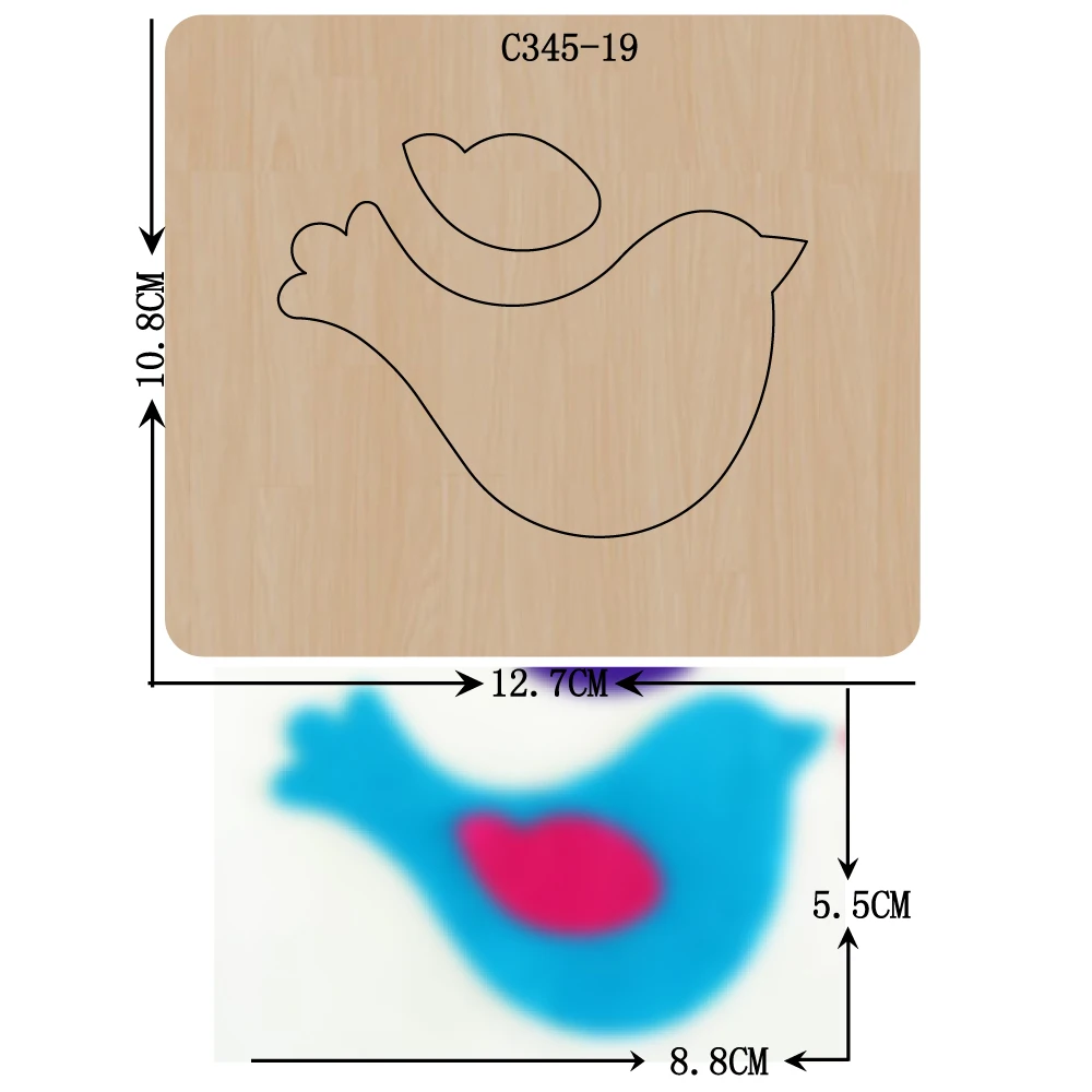 New bird Wooden die Scrapbooking C-345-19 Cutting Dies for common die cutting machines on the market