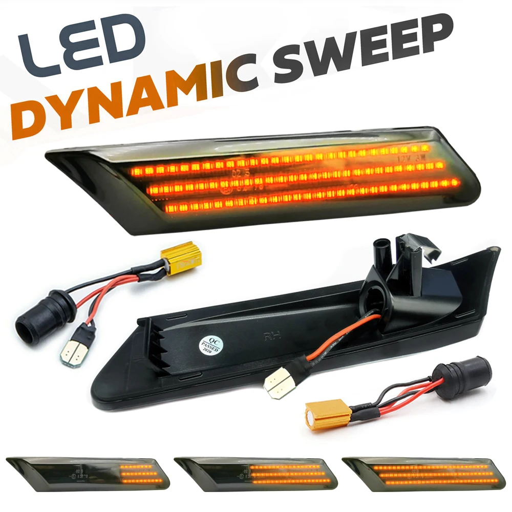 

2x LED Dynamic Side Marker Turn Signal Light Sequential Blinker lamps For Boxster Cayman 987 Porsche 911 Carrera Targa Turbo 997