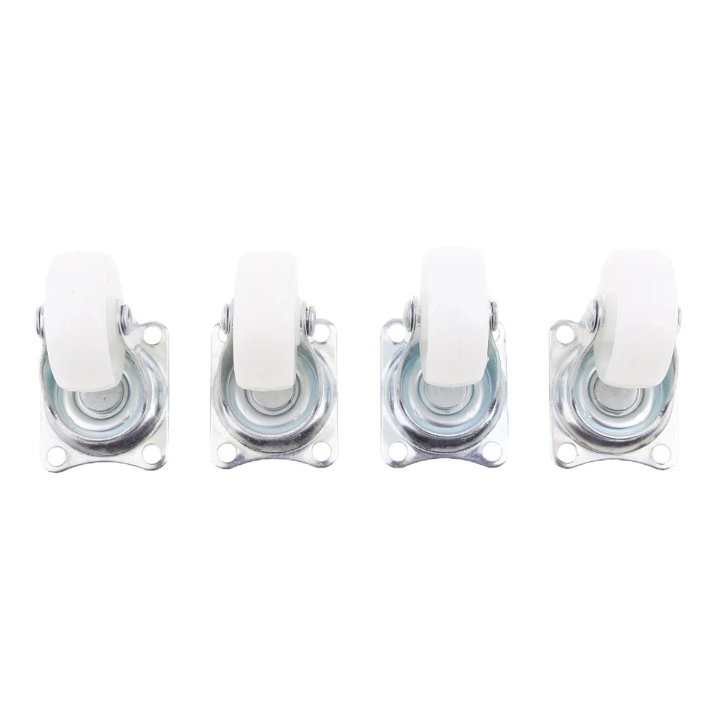 SWIVEL CASTORS 4PC 40mm WHEEL BALL BEARINGS FURNITURE TROLLEY castor White