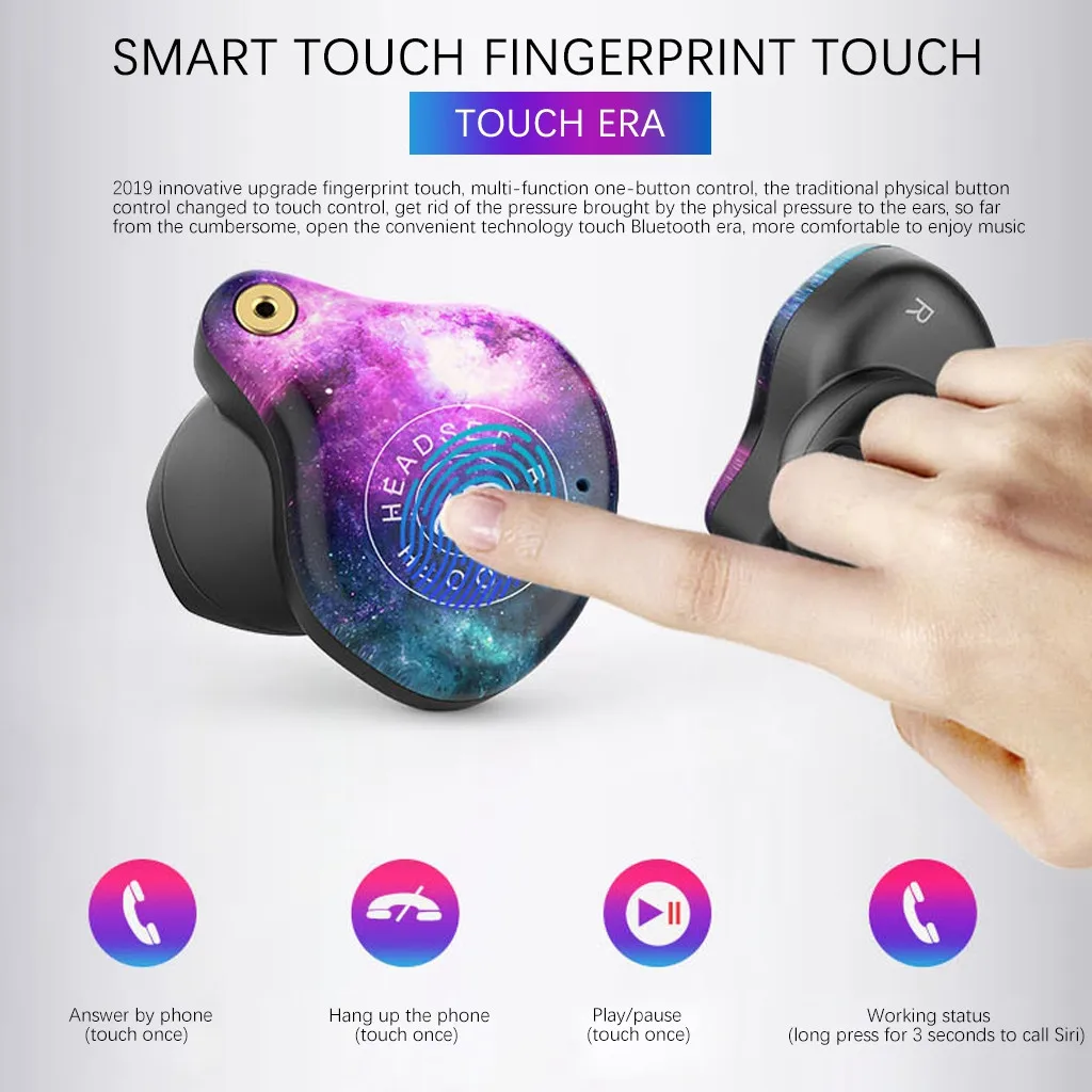 Ouhaobin bleutooth 5,0 Беспроводной наушники tws стерео IPX7 водонепроницаемая Спортивная гарнитура с светодиодный дисплей наушники 1212#2