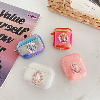

Water Drop Crystal Diamond Silicon Case for Airpods2 Wireless Charging Bluetooth Earphone Cover for Airpods Pro Protective Cover