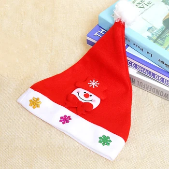 10pcs snowman 10 шт. Рождественская шляпа, шляпа Санты и шапка Санты с рисунком из мультфильма - Цвет: 10pcs snowman