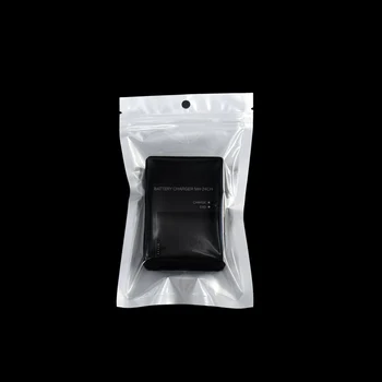 

100pieces 12x20cm White Flat Zip Lock Pearl Bag Front Clear Plastic Storage Bags Heat Sealable Plastic Packaging Package Bags